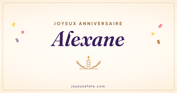 Image « Joyeux anniversaire Alexane » au format large