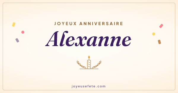 Image « Joyeux anniversaire Alexanne » au format large
