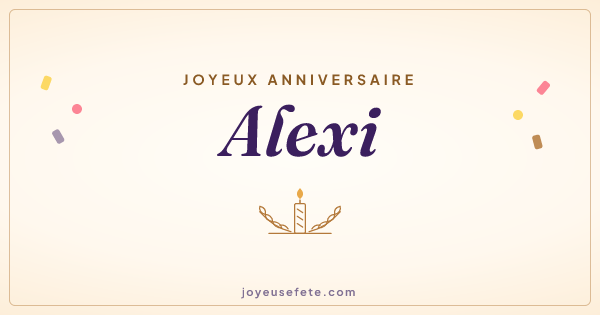 Image « Joyeux anniversaire Alexi » au format large