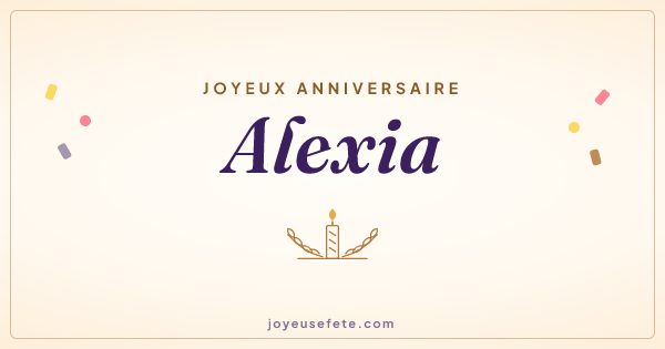 Image « Joyeux anniversaire Alexia » au format large