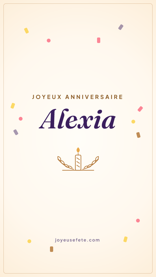 Image « Joyeux anniversaire Alexia » au format story