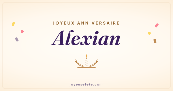 Image « Joyeux anniversaire Alexian » au format large