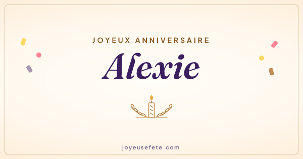 Image « Joyeux anniversaire Alexie » au format large