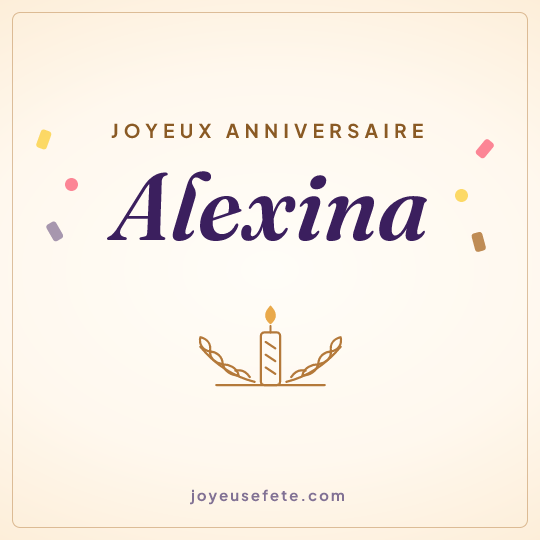 Image carrée « Joyeux anniversaire Alexina » pour WhatsApp
