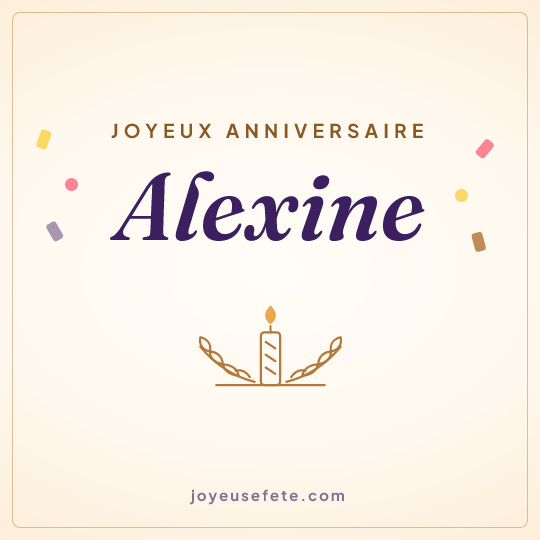 Image carrée « Joyeux anniversaire Alexine » pour WhatsApp