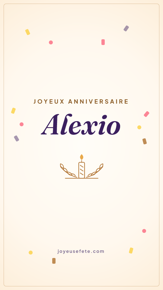 Image « Joyeux anniversaire Alexio » au format story