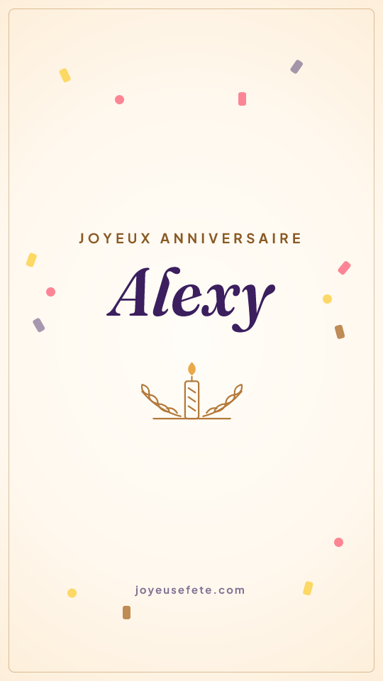 Image « Joyeux anniversaire Alexy » au format story