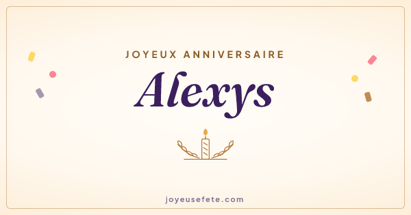 Image « Joyeux anniversaire Alexys » au format large