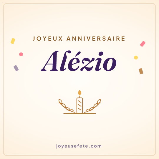 Image carrée « Joyeux anniversaire Alézio » pour WhatsApp