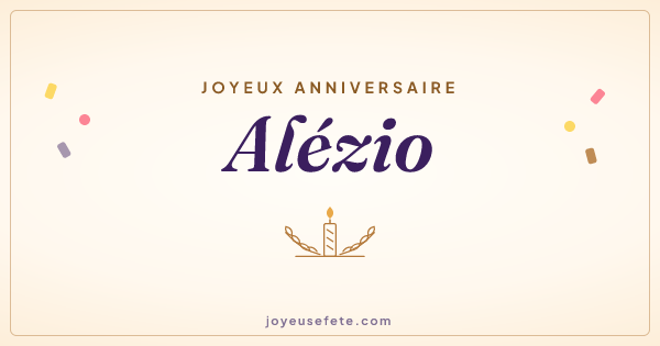 Image « Joyeux anniversaire Alézio » au format large