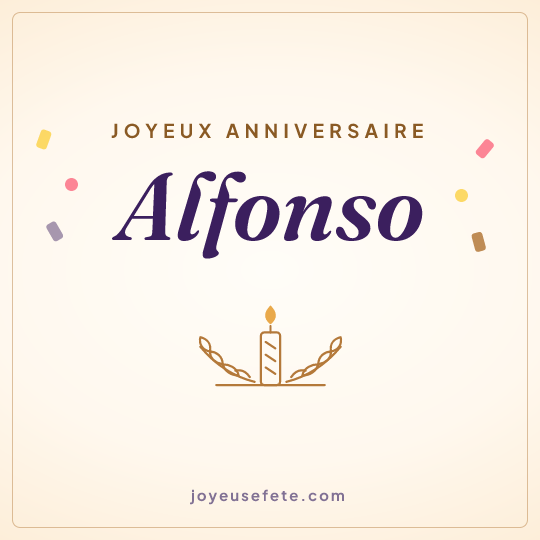 Image carrée « Joyeux anniversaire Alfonso » pour WhatsApp