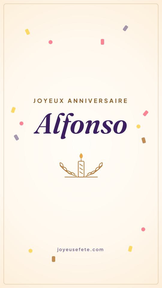 Image « Joyeux anniversaire Alfonso » au format story