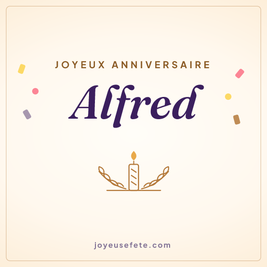Image carrée « Joyeux anniversaire Alfred » pour WhatsApp