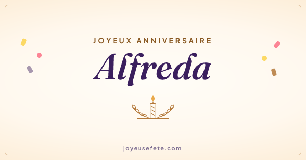 Image « Joyeux anniversaire Alfreda » au format large