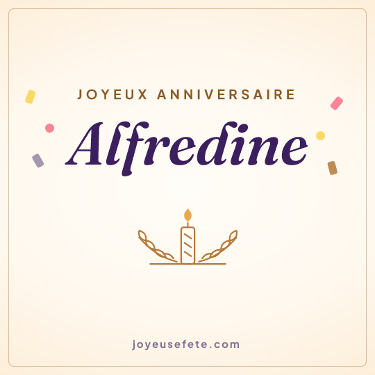 Image carrée « Joyeux anniversaire Alfredine » pour WhatsApp