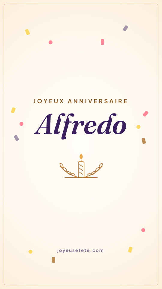 Image « Joyeux anniversaire Alfredo » au format story