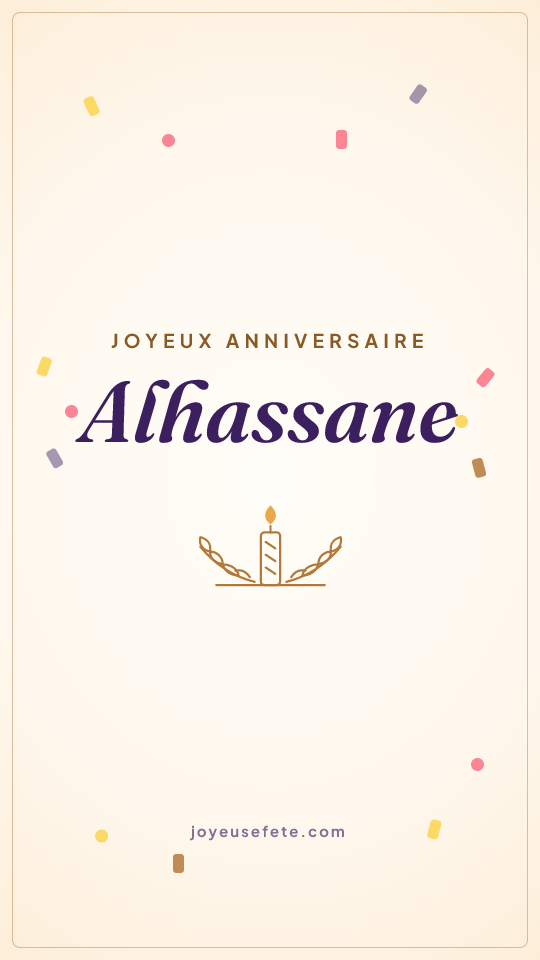 Image « Joyeux anniversaire Alhassane » au format story