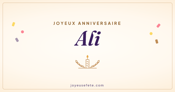 Image « Joyeux anniversaire Ali » au format large