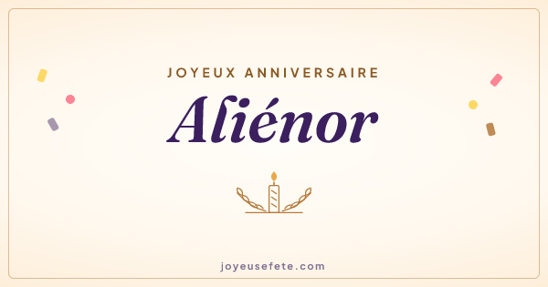 Image « Joyeux anniversaire Aliénor » au format large