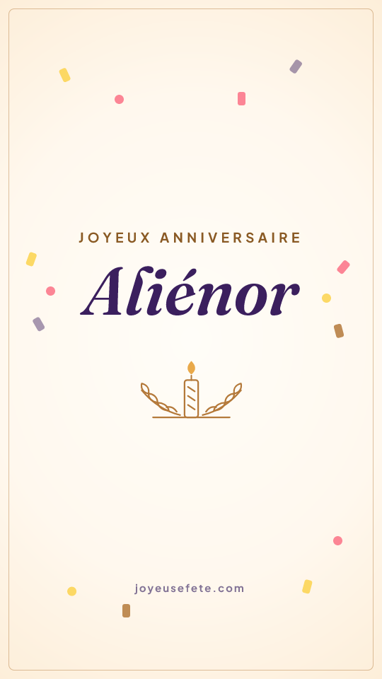 Image « Joyeux anniversaire Aliénor » au format story
