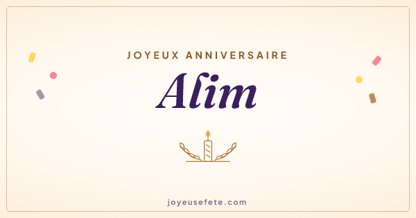 Image « Joyeux anniversaire Alim » au format large