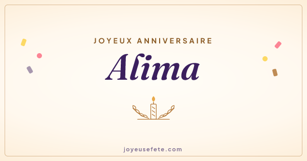 Image « Joyeux anniversaire Alima » au format large