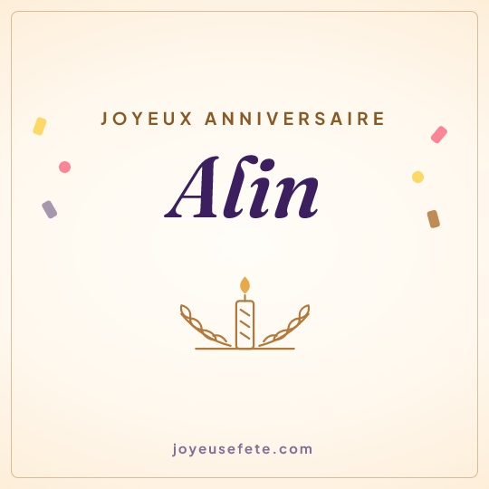Image carrée « Joyeux anniversaire Alin » pour WhatsApp