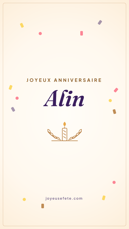 Image « Joyeux anniversaire Alin » au format story
