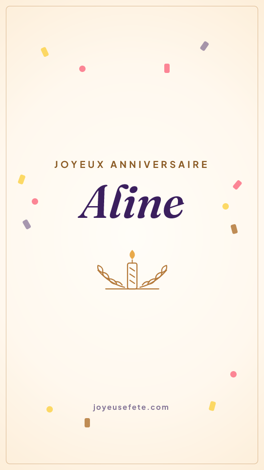 Image « Joyeux anniversaire Aline » au format story