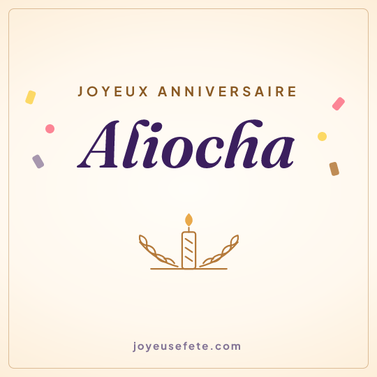 Image carrée « Joyeux anniversaire Aliocha » pour WhatsApp