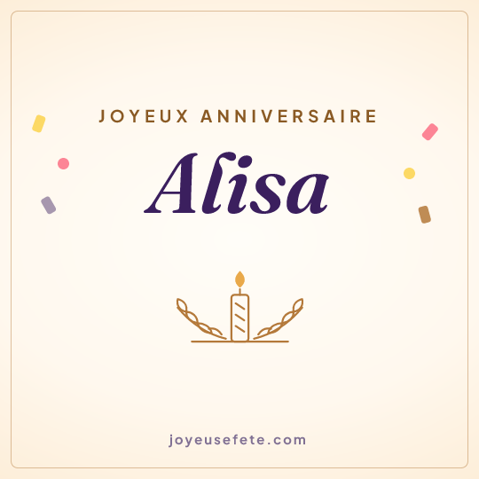 Image carrée « Joyeux anniversaire Alisa » pour WhatsApp