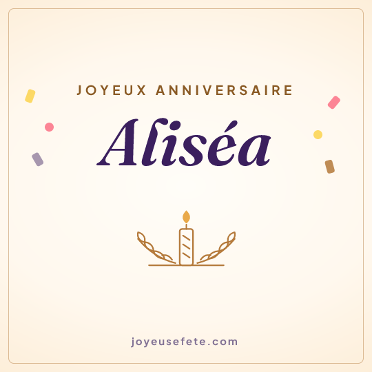 Image carrée « Joyeux anniversaire Aliséa » pour WhatsApp