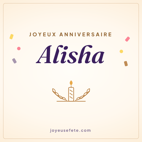 Image carrée « Joyeux anniversaire Alisha » pour WhatsApp
