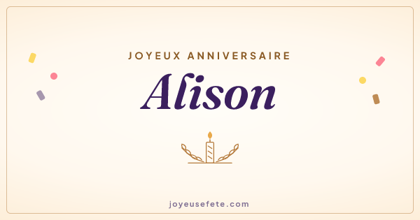 Image « Joyeux anniversaire Alison » au format large
