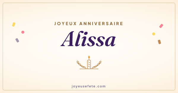 Image « Joyeux anniversaire Alissa » au format large