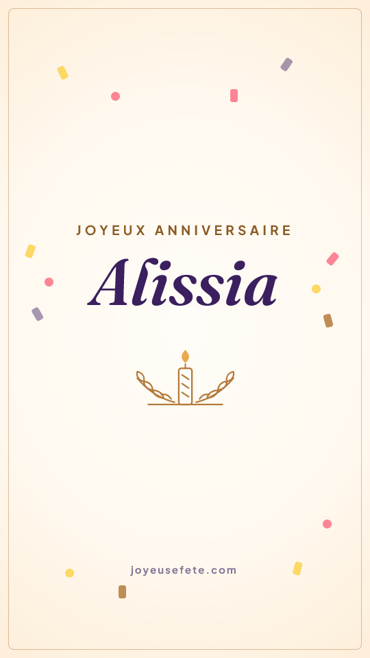 Image « Joyeux anniversaire Alissia » au format story