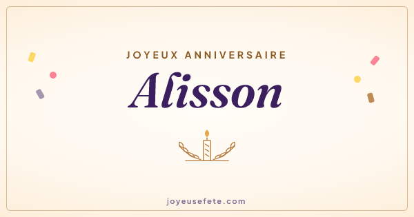 Image « Joyeux anniversaire Alisson » au format large