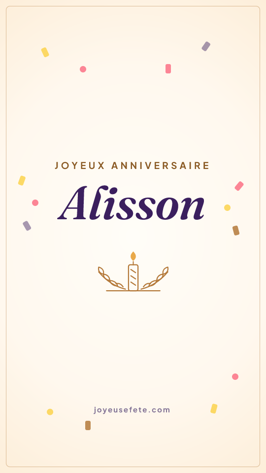 Image « Joyeux anniversaire Alisson » au format story
