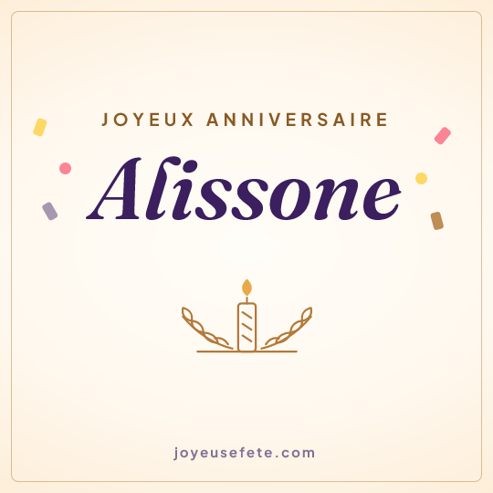 Image carrée « Joyeux anniversaire Alissone » pour WhatsApp