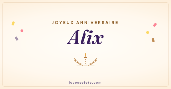 Image « Joyeux anniversaire Alix » au format large