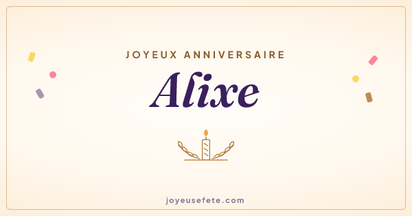 Image « Joyeux anniversaire Alixe » au format large