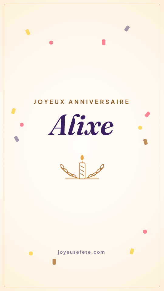 Image « Joyeux anniversaire Alixe » au format story