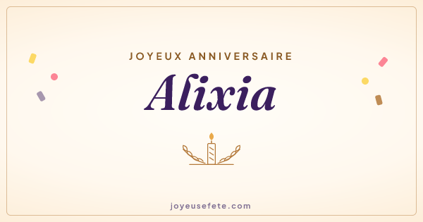 Image « Joyeux anniversaire Alixia » au format large