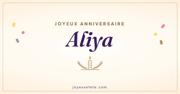 Image « Joyeux anniversaire Aliya » au format large