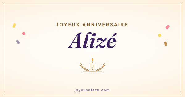 Image « Joyeux anniversaire Alizé » au format large