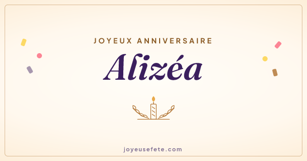 Image « Joyeux anniversaire Alizéa » au format large