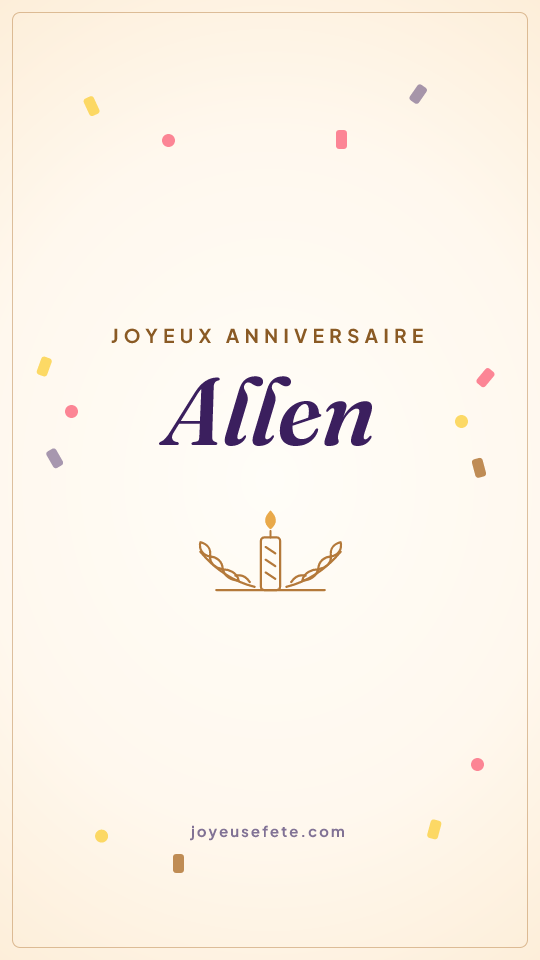 Image « Joyeux anniversaire Allen » au format story