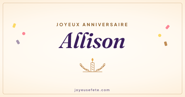 Image « Joyeux anniversaire Allison » au format large