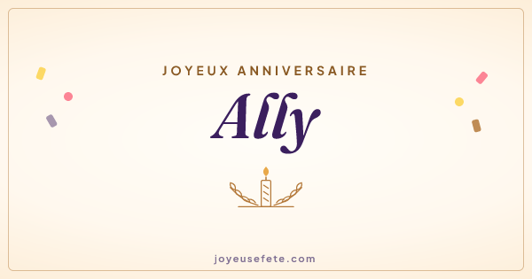 Image « Joyeux anniversaire Ally » au format large