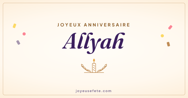 Image « Joyeux anniversaire Allyah » au format large